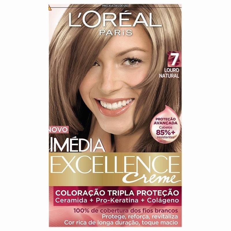 Tintura Imédia Excellence 7 Louro Natural 47g - Loréal Imédia